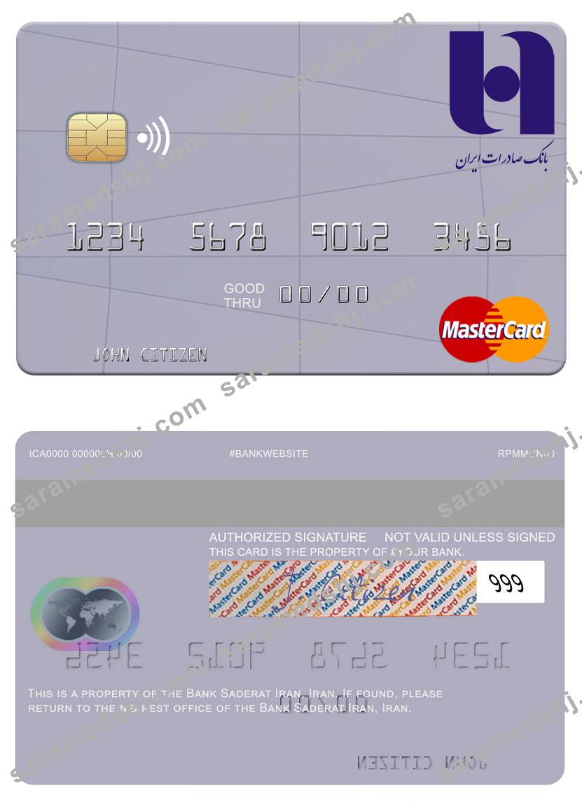 Iran Bank Saderat Iran mastercard